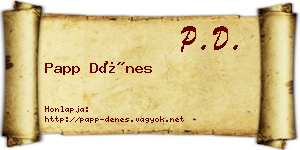 Papp Dénes névjegykártya